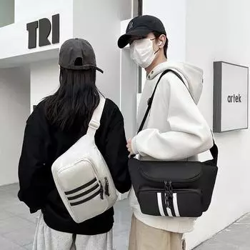 Трендовая летняя сумка через плечо для мужчин, нагрудная сумка, повседневная сумка через плечо, студенческий спортивный маленький рюкзак для велоспорта, сумка почтальона для женщин чёрный