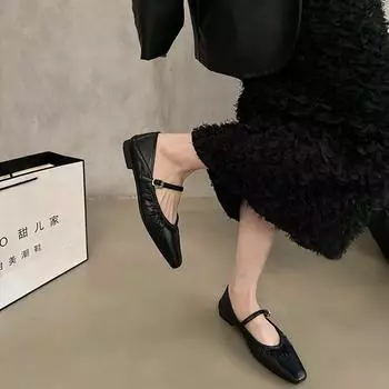 трендовая мода 2024 года. Роскошные дизайнерские женские туфли Мэри Джейн. Модные элегантные туфли на мягкой подошве. Женская уличная модельная обувь на плоской подошве. Летняя обувь. Size 35(foot 22.5cm) серебряный