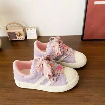 Трендовая обувь новая летняя кремовая ретро студенческая универсальная с ракушечным носком спортивная обувь для скейтборда 35