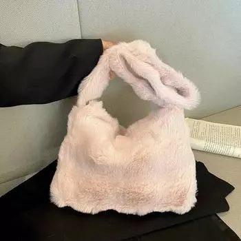 Трендовая однотонная мягкая сумка через плечо, легкая роскошная сумка через плечо для женщин, большой объем, кашемировая женская сумка зелёный