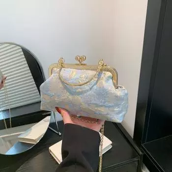 Трендовая повседневная личность красивая ретро ужин женская сумка новая ручная сумка 2024 новая сумка-ракушка сумка через плечо розовый