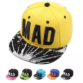 Трендовая шляпа Snapback Кепка для мальчиков и девочек с буквами, бейсболки, плоская кепка в стиле хип-хоп чёрный