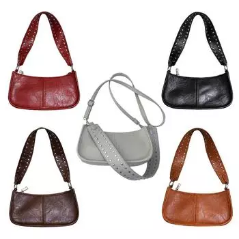Трендовая сумка через плечо для женщин, ретро-сумка на плечо подмышками, сумка-тоут из искусственной кожи, повседневная сумка-кошелек, роскошная ручная сумка, женская сумка