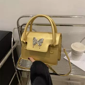 Трендовая сумка-мессенджер, нишевая модная сумка, женская, лето 2024, новая, простая, повседневная, маленькая квадратная сумка для поездок на работу чёрный