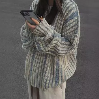 «Трендовая свободная рубашка с длинным рукавом в японском гонконгском стиле для мальчиков 2024 года — летняя повседневная универсальная куртка» 2XL синий