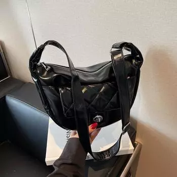 Трендовая универсальная наплечная сумка весна новая ретро сумка-подмышка модная повседневная сумка-седло чёрный