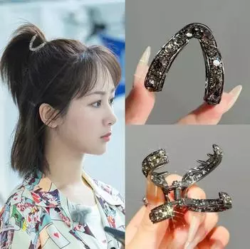 Трендовая V-образная шпилька 2024 года: Короткие волосы Высокий конский хвост заколка для женских причесок