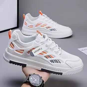 Трендовая вулканизированная обувь, мужские дышащие плоские парусиновые кроссовки для мужчин, повседневная спортивная ходьба, бег, студенческая мужская обувь, летний уличный стиль 39 оранжевый