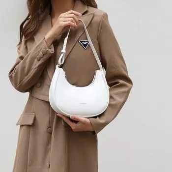 Трендовая женская сумка через плечо Crescent 2023 года — Трансграничный, минималистичный дизайн, стиль подмышки Single Pack белый
