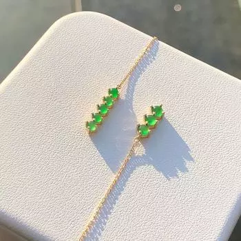 Трендовые асимметричные серьги с кисточками, позолоченные пусеты из стерлингового серебра S925 925 Silver