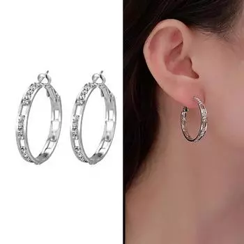 Трендовые большие круглые серьги-кольца, модные украшения для женщин, простые индивидуальные серьги с когтями, обмотка, темперамент