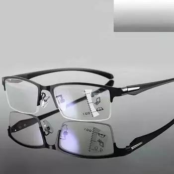 Трендовые деловые прогрессивные мультифокальные очки для чтения, женские винтажные очки для пресбиопии, ретро полукадровые очки для дальнего зрения 1.0