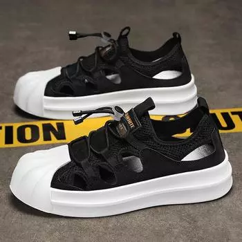 Трендовые дышащие повседневные кеды на толстой подошве с ракушечным носком и полыми плоскими стельками, мужская обувь 39