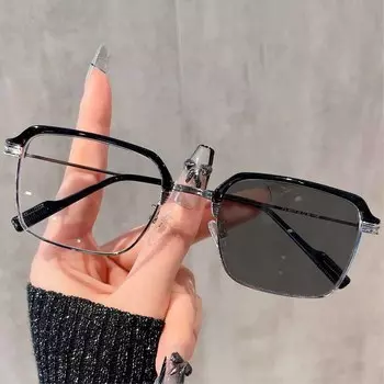 Трендовые фотохромные очки для чтения Высокой четкости Мужские очки с защитой от синего света Металлические Модные Классические Очки для дальнозоркости +2.5 anti blue light 0