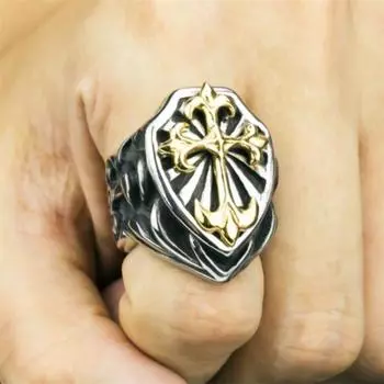 Трендовые классические кольца с крестом для мужчин, украшения для вечеринок в стиле хип-хоп, панк-рок 8