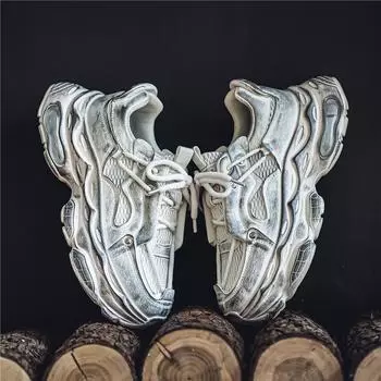 Трендовые кроссовки мужские на платформе для ходьбы мужские массивные мужские туфли модная повседневная обувь мужской панк уличный стиль 39 чёрный