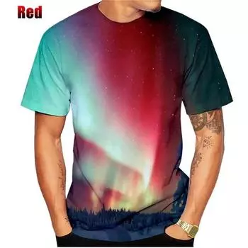 Трендовые крутые футболки с 3D красочным рисунком «Аврора Космос», мужские летние модные футболки с принтом Galaxy, футболки унисекс, топы XXS