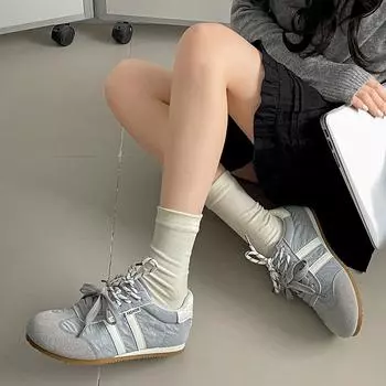 Трендовые легкие ретро желтые немецкие кроссовки с плоской подошвой женские новинка 2025 года для отдыха и спорта универсальные кроссовки Forrest Gump для сноуборда 35 серый