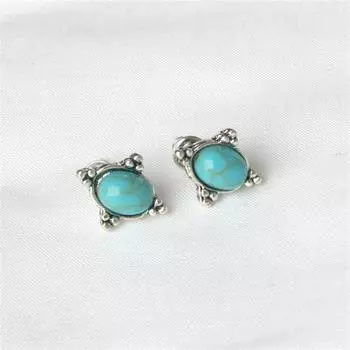 Трендовые мини-серьги-гвоздики с зеленым камнем в форме эллипса для женщин, изысканный геометрический ювелирный аксессуар