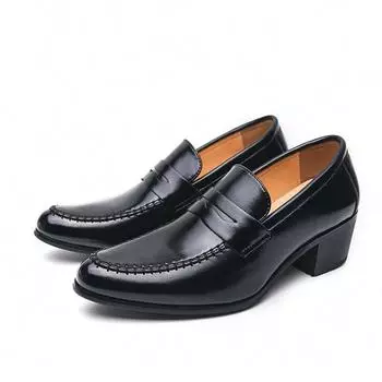 Трендовые мужские кожаные классические деловые туфли в британском стиле, свадебные туфли-броги на платформе для мужчин, удобные мужские модельные туфли 37 чёрный