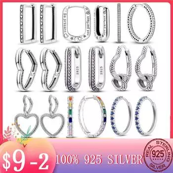 Трендовые новые фиолетовые серьги-кольца в форме буквы U с цирконием серебряного цвета, роскошные серьги для женщин, девушек, женские ювелирные изделия, аксессуары