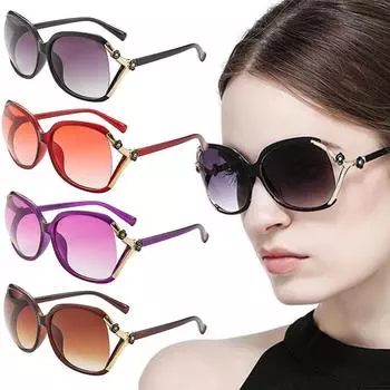 Трендовые очки Camellia Retro Солнцезащитные очки женские UV400 градиентные модные большие оправы красный