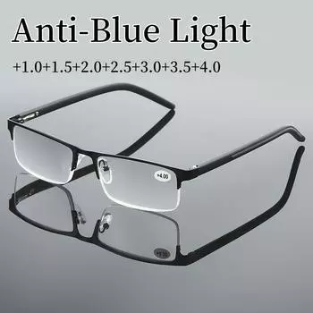 Трендовые очки для чтения из титанового сплава TR90, деловые очки для дальнего видения для мужчин 1.0 дубильная кора