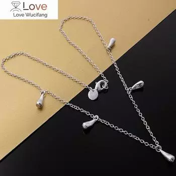 Трендовые подвески из серебра 925 пробы с пятью каплями воды, ожерелья для женщин, модные украшения для вечеринок, свадеб, подарков