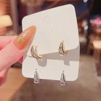 Трендовые серьги из серебра 925 с геометрическим рисунком в виде круга и капли воды — простой и яркий дизайн для женщин E4115 золотой