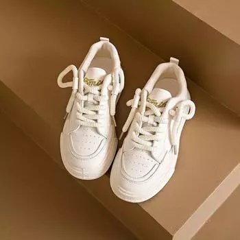 Трендовые спортивные белые туфли женские весна-лето 2025 года новые дышащие туфли на плоской подошве корейская версия повседневные женские туфли для сноуборда 35 белый