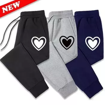 Трендовые спортивные штаны с принтом для женщин, высококачественные свободные длинные брюки из хлопка, повседневные брюки для фитнеса и бега XS белый