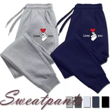 Трендовые спортивные штаны с принтом для женщин, высококачественные свободные длинные брюки из хлопка, повседневные брюки для фитнеса и бега XS белый