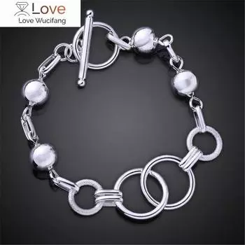 Трендовые товары 925 стерлингового серебра Красивые бусины Круглый браслет для женщин Популярные бренды Ювелирные изделия Свадьба Вечеринка День рождения Подарки