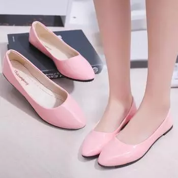 Трендовые женские балетки ярких цветов, белые туфли-лодочки, женские туфли без шнуровки из лакированной кожи на плоской подошве, Zapatos Mujer, женские рабочие туфли 2024 36 красный