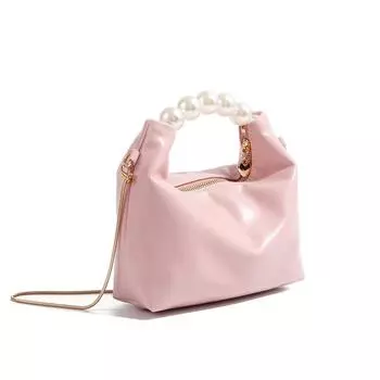 Трендовые женские новые однотонные дизайнерские сумки с жемчужной цепочкой, ручные сумки, модные сумки через плечо для отдыха, небольшие квадратные сумки в корейском стиле