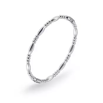 Трендовый браслет из нержавеющей стали серебристого цвета, модная бижутерия, классические браслеты-банглы в виде бамбуковых колен, праздничный подарок silver-1