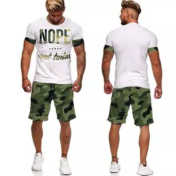 Трендовый дизайн, летние мужские футболки/повседневные брюки, модная уличная футболка с рисунком и шорты, спортивный костюм, мужские комплекты из 2 предметов S