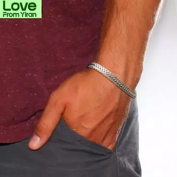 Трендовый хип-хоп ювелирные изделия из нержавеющей стали браслет-цепочка Keel стальной цвет мужской браслет 22cm