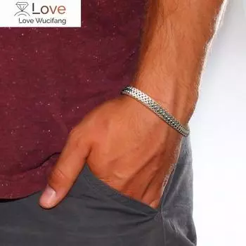 Трендовый хип-хоп ювелирные изделия из нержавеющей стали браслет-цепочка Keel стальной цвет мужской браслет 22cm