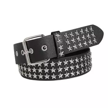 Трендовый пояс с пятиугольными звездами и заклепками, ремень из тяжелого металла для мужчин и женщин, ремень в стиле панк-рока, ремень для джинсов в стиле Y2K, модное украшение для женщин 98cm