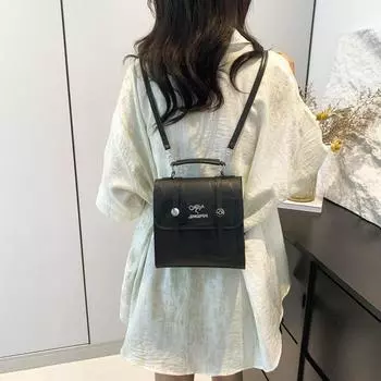 Трендовый повседневный рюкзак для женщин 2024 года, новая модная сумка через плечо в иностранном стиле, повседневный простой рюкзак большой вместимости чёрный