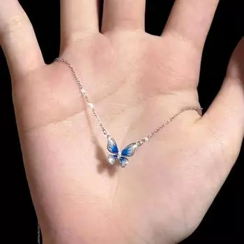 Трендовый уникальный дизайн элегантный изысканный свет роскошный эмалированный кулон в виде бабочки ожерелье женские ювелирные изделия вечеринка премиум подарок A6