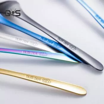 Trendshome Столовые приборы с длинной ручкой, мороженым, десертом, кофейной ложкой серебряный