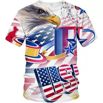 Trendy America Eagle США. Футболка с рисунком флага для мужчин, футболки для женщин, классная уличная одежда, летние повседневные топы с коротким рукавом S