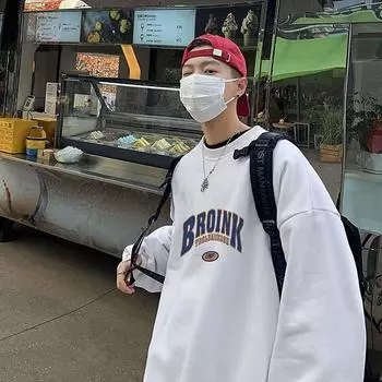 Trendy American Retro Simple Men s Round Neck Sweatshirt Fashionable Letter Printing Ins Couple Thickened Pullover Top S белый