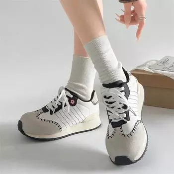 Trendy American retro versatile thick-soled height-increasing German training shoes for women s 2025 new spring and autumn leisure sports Forrest 35 чёрный