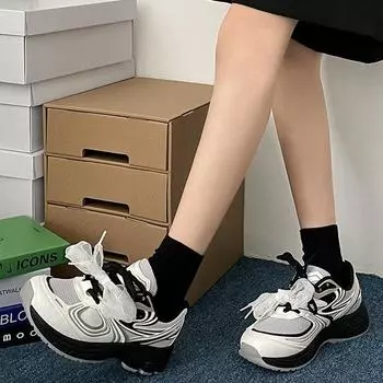 Trendy and fashionable pink shows small and heightened platform dad shoes for women s 2025 new summer lightweight sports shoes 35