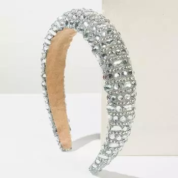 Trendy And Fashionable Sponge Style Headband Luxurious And Shiny Full Of Diamonds High-end And Versatile Hair Accessory One Size