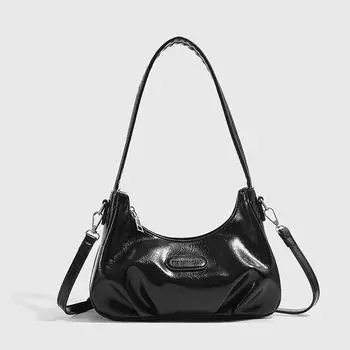 Trendy and Versatile Single-shoulder Crossbody Bag for Women, with A Sense of High-end Design and A Crescent-shaped Underarm Bag чёрный