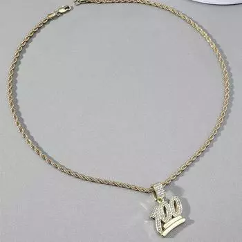 Trendy brand hip hop men s necklace pendant twisted rope chain